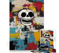 Puzzle Original Happy Skull Graffiti Art de 1000 pièces pour Adultes, Jeu de Concentration et de Loisirs à Domicile, Bords serrés, Cadeau de Noël (38x26cm)