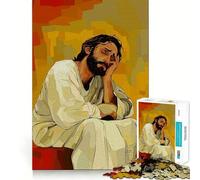 Puzzle Original Jésus dans Les pensées de 1000 pièces pour Adolescents Jouet Stimulant la logique et Anti-Tension, Bords de qualité, Cadeau de Noël (38x26cm)