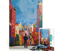Puzzle Original l'homme en Ville pour Adolescents, 1000 pièces, renforce Les Souvenirs, Passe Un Moment paisible, qualité supérieure, Cadeau Classique (38x52cm)