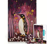 Puzzle Original Pingouin dans Une forêt de rêve 1000 pièces pour Adolescents, Stimulant la réflexion, Joie familiale, Bords Nets, Cadeau mémorable (50x75cm)