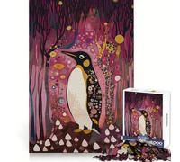 Puzzle Original Pingouin dans Une forêt onirique (1000 pièces) pour Adultes Un Puzzle Difficile Qui stimule la mémoire et Offre Un Jeu apaisant Découpe de qualité supérieure (38x26cm)