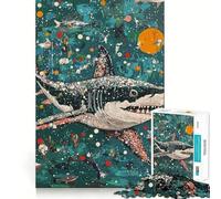Puzzle Original Requin dans l'océan pour Adultes, 1000 pièces, Casse-tête cérébral, Plaisir Lent, Assemblage d'image, Cadeau Parfait (38x26cm)