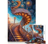 Puzzle orné Escalier vers Le Ciel 1000 pièces, Jeu d'éveil et de Relaxation, pièce de Collection découpée avec précision (38x52cm)