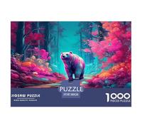 Puzzle Ours avec 1000 Pièces pour Adultes,Forêt de Fantasy Un Jeu De Dexérité Très Difficile Puzzle,Jeu D'intelligence l'art De La Décoration Moderne 38x26cm/1000pcs