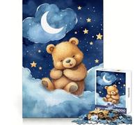 Puzzle Ours Bébé Adolescent 1000 Pièces Mémoire Réflexion, Plaisir et Solidité Cadeau Sensuel (38x52cm)