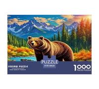 Puzzle Ours Brun avec 1000 Pièces pour Adultes,Paysage d'automne Un Jeu De Dexérité Très Difficile Puzzle D'intelligence l'art De La Décoration Moderne 38x26cm/1000pcs