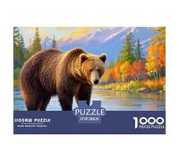 Puzzle Ours Brun Qui Compte 1000 Pièces pour Adultes,Paysage d'automne Un Jeu De Dexérité Très Difficile Puzzle Jeu Éducatif Aux Défis l'art De La Décoration Moderne 38x26cm/1000pcs