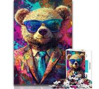 Puzzle Ours en Peluche 1000 pièces pour Adolescents, Anti-Stress, défi Difficile, renforce l'amour Entre Couples 26x38cm