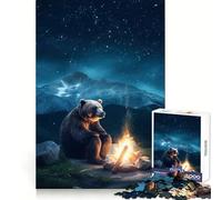 Puzzle Ours Grizzly Triste 1000 Pièces pour Adultes Stimule la Mémoire Paisible et Amusant Découpe Premium Cadeau Souvenir (38x52cm)