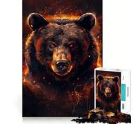 Puzzle Ours Majestueux 1000 Pièces Jeu de Création Assemblage Solide Aucune pièce détachée Activité de Renforcement des Liens Sociaux (38x52cm)