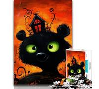 Puzzle Ours Noir 1000 pièces pour Adultes, Jeux d'activités familiales stimulants, Jouet de Bricolage pour décoration Murale (38x26cm)