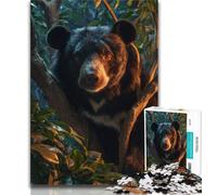 Puzzle Ours Noir Fantastique 1000 Pièces pour Adolescents, Jouet Éducatif Intellectuel Décompressant, Superbes Cadeaux et Jouets 38x26cm