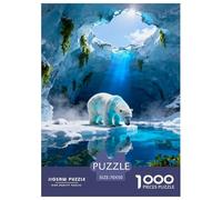 Puzzle Ours Polaire 1000 Pièces pour Adultes Et Enfants, Jeu De Société Convivial, Puzzle Gouffre Bleu du Glacier, Home Decor, Cadeau Famille 70x50cm/1000pcs