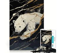 Puzzle Ours Polaire Briseur de Pièces pour Adolescents 1000 Pièces Wise Think Toy Loisirs Amusant Décoration Murale Découpée Claire (38x52cm)