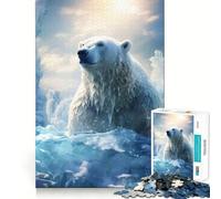 Puzzle Ours Polaire dans Un Monde de Glace pour Adolescents 1000 Pièces Renforce la Mémoire, Passe-Temps Calme, Qualité supérieure, Cadeau Festif (38x52cm)