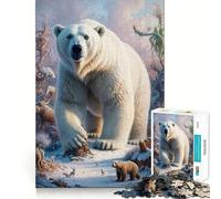 Puzzle Ours Polaire Roi des Glaces 1000 Pièces pour Adolescents Améliore la Mémoire, Se Détend, Bords Précis, Cadeau Créatif (50x75cm)
