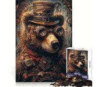 Puzzle Ours Steampunk pour Adultes, 1000 pièces, entraînement de la mémoire, Loisirs calmes, découpe Impeccable, pour Les fêtes (38x52cm)