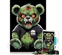 Puzzle Ours Zombie 1000 Pièces Jeu Stimulant Le Cérébral Ajustement Parfait Divertissement Confortable à l'Intérieur pour Tous (50x75cm)