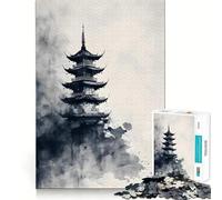 Puzzle Pagoda Reverie 1000 pièces pour Adolescents, Jeu de logique Clair, léger et Relaxant, découpe Parfaite, (50x75cm)