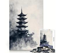 Puzzle Pagoda Reverie 1000 pièces pour Adolescents, Jeu de logique Clair, léger et Relaxant, découpe Parfaite, (50x75cm)