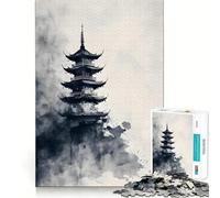 Puzzle Pagoda Reverie 1000 pièces pour Adolescents, Jeu intellectuel, Joie familiale, découpe de qualité, Cadeau élégant (38x52cm)