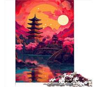 Puzzle pagode du Lever du Soleil du Japon pour Adultes Jeu de Puzzle 1000 pièces Les Puzzles en Bois sont idéaux comme Cadeaux Cadeau pour Adultes et Enfants 1000 pièces (50x75 cm)