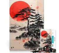 Puzzle Pagode du Soleil Rouge pour Adolescents, 1000 pièces, Jeu de réflexion, Design ludique et éducatif, Cadeau de qualité (50x75cm)