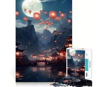 Puzzle Pagode Japon 1000 pièces pour Adolescents, Jeu de réflexion, Design paisible et Amusant, Cadeau Unique (38x26cm)