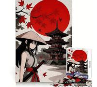 Puzzle pagode Katana Fille Anime pour Adolescents 1000 Pièces Activité Réflexion et Détente Bords Soignés Cadeau de Noël (38x26cm)