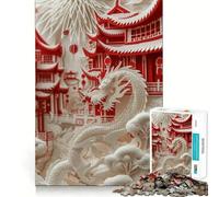 Puzzle Pagode Sérénité 1000 Pièces, Jeu de Détente et d'Apaisement, Pièce de Collection Art Découpée avec Précision (38x26cm)