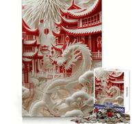 Puzzle Pagode Sérénité pour Adultes, 1000 pièces, défi cérébral, Jouet Anti-Stress, décoration Murale Transparente (50x75cm)