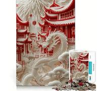 Puzzle Pagode Sérénité pour Adultes, 1000 pièces, défi cérébral, Jouet Anti-Stress, décoration Murale Transparente (50x75cm)