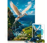 Puzzle Paille en Queue Oiseau Scène Côtière 1000 Pièces Cadeau pour Adultes Stimule la Mémoire Détente Mentale Découpe Premium Surprise Chaleureuse (50x75cm)