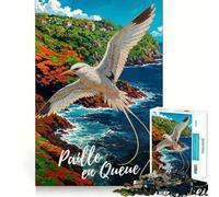 Puzzle Paille en Queue Oiseau sur la Côte pour Adolescents 1000 Pièces Jeu de Logique Solide Silencieux Bords Clairs Cadeau Élégant (38x52cm)