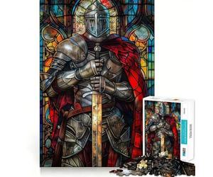 Puzzle Paladin Guerrier 1000 pièces pour Adultes Développe la mémoire Loisirs Doux Découpe Ferme pour Les fêtes (50x75cm)