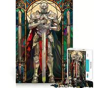 Puzzle Paladin Guerrier en Vitrail pour Adolescents, 1000 Pièces, Renforce la mémoire, Moments de Paix, Qualité supérieure, Cadeau Classique (38x52cm)