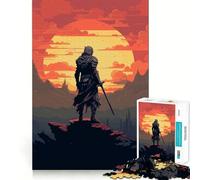 Puzzle Paladin Guerrier Pixel Art pour Adultes, 1000 pièces, renforce la mémoire, activité à Domicile, Bords Nets, Cadeau Festif (50x75cm)