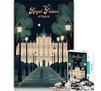 Puzzle Palais Royal de Madrid pour Adultes et Adolescents, 1 000 pièces, Jouet éducatif et décompressant, idéal pour la décoration de Bureau, 50x75cm