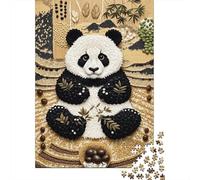 Puzzle Panda 1000 Pièces en Bois pour Adultes Enfants Jeu ÉduChatif Jeu De Défi Puzzle Panda composé de Grains Cadeau Adulte Décoration Intérieure 1000pcs (75x50cm)