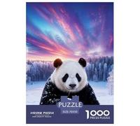 Puzzle Panda 1000 Pièces pour Enfants Et Adultes, Jeu Ludique Et Instructif, Puzzles Snowy Bois, Décoration Intérieure, Cadeau Anniversaire 70x50cm/1000pcs