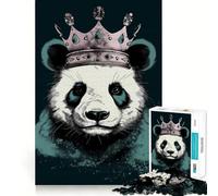 Puzzle Panda à Couronne pour Adultes, 1000 Pièces, Jeu de Réflexion Anti-Anxiété, Bords Précis, Cadeau Attentionné (38x52cm)