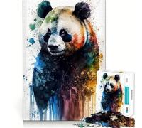 Puzzle Panda à l'aquarelle pour Adultes, 1000 pièces, Think Toy, Plaisir paisible, découpe Nette, Belle œuvre d'art (38x52cm)