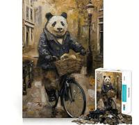 Puzzle Panda Amsterdam Bicycle pour Adultes, 1000 pièces, Puzzle cérébral à Assembler Lentement, (38x26cm)