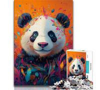 Puzzle Panda Animal 1000 pièces pour Adultes et Adolescents, Difficile à réaliser mais Amusant et Humoristique avec Affiche et fiche de Questions-réponses Assorties (38x26cm)