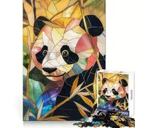 Puzzle Panda Animal Gold 1000 pièces pour Adolescents Jeu de réflexion Jouet à Partager Découpe Nette (38x52cm)