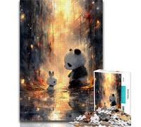 Puzzle Panda Anime 1000 pièces pour Adolescents, Difficile à réaliser mais Amusant et Humoristique, Cadeau d'anniversaire, Cadeaux, Art Mural 75x50cm