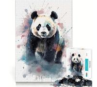 Puzzle Panda Aquarelle 1000 Pièces Jeu de Construction Focus Assemblage Parfait sans Espace Activité Récompensatrice pour Les Jours de Pluie (50x75cm)