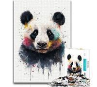 Puzzle Panda Aquarelle 1000 pièces pour Adultes et Adolescents, Anti-Stress, défi Difficile, décoration d'intérieur Unique et Cadeaux (38x26cm)