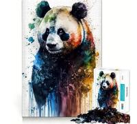 Puzzle Panda Aquarelle pour Adultes 1000 Pièces Jeu de Concentration et de Détente Bordure Ajustée Choix du Père Noël 50x75cm