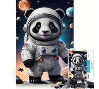 Puzzle Panda Astronaute 1000 pièces pour Adultes Développe la mémoire Loisirs Doux Découpe Ferme pour Les fêtes (38x52cm)